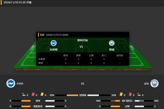 2024年11月10日英超第11轮布莱顿vs曼城比分预测