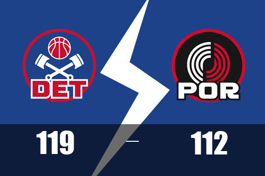 末节翻盘，活塞客场119-112险胜开拓者(3月10日NBA比赛战报)