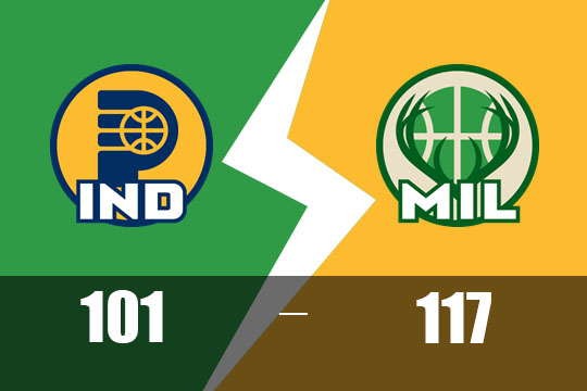 字母哥特伦特双37分,雄鹿117-101胜步行者,大比分1-2(4月26日NBA战报)